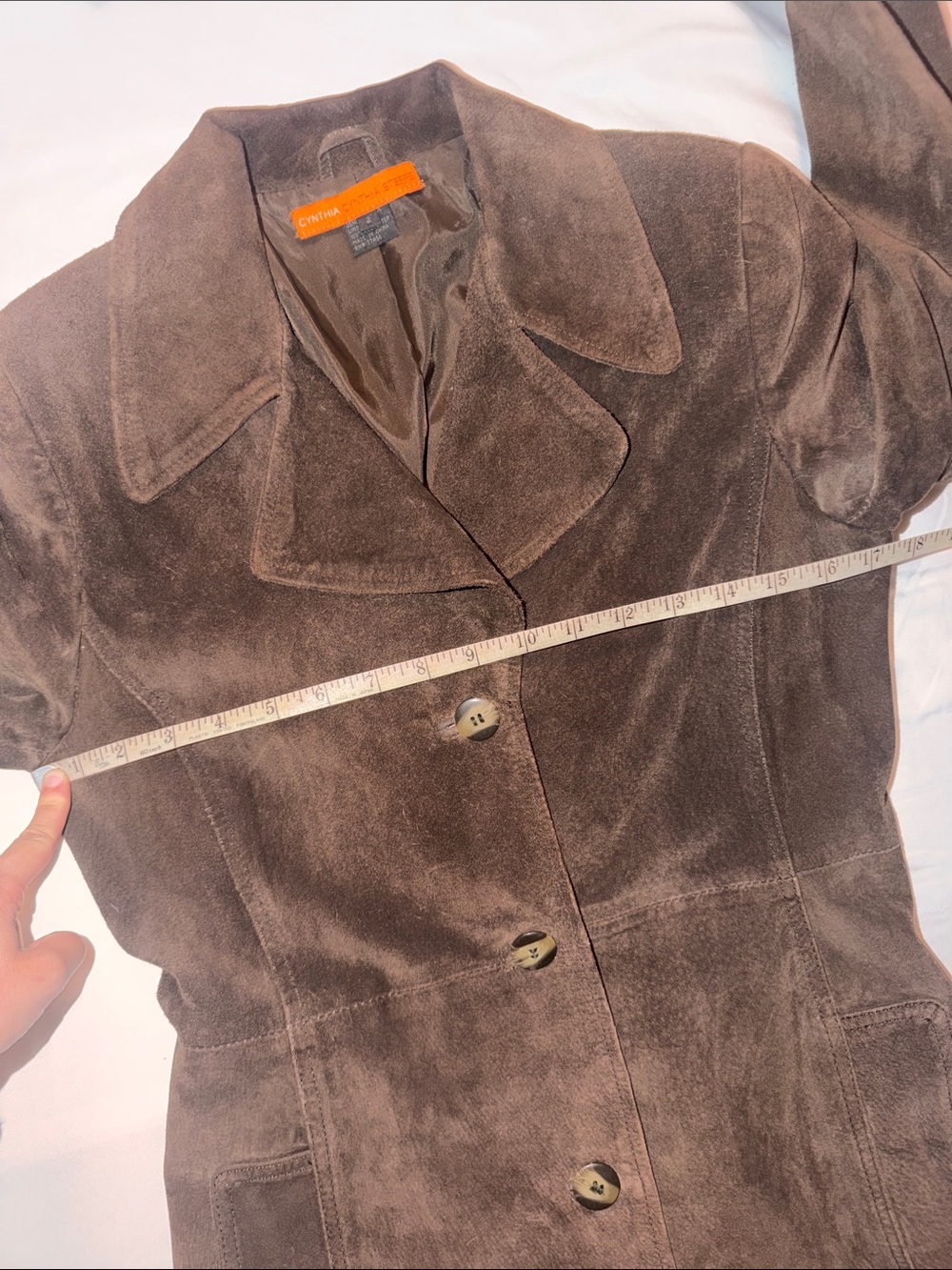Cynthia Steffe Genuine Brown Suede Coat, size 2 - Picture 11 of 16